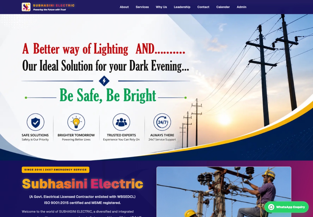 Subhasini Electric website screenshot