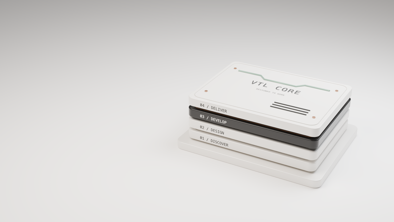 Discover, Design, Develop and Deliver: four precision layers align into one dependable VTL CORE digital system.
